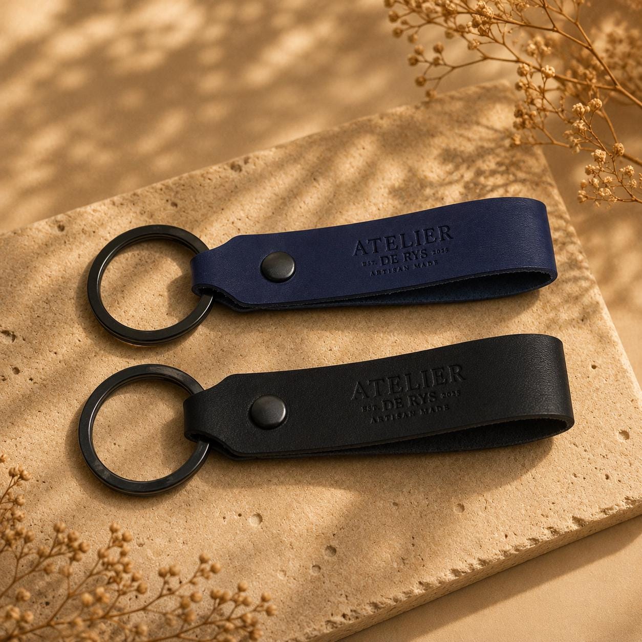 Personalized Leather Key Fob | Italian Keyring | Gift for Him | Stocking Filler, Handmade Netherlands