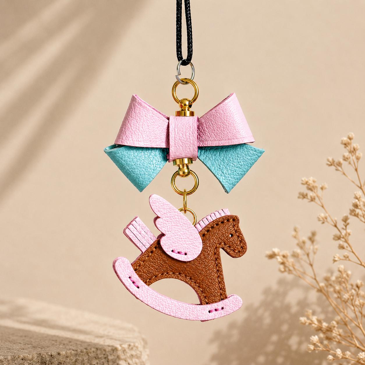 Leather Horse Bag Charm | Equestrian Handbag Accessory | Gift for Her | Birthday Present